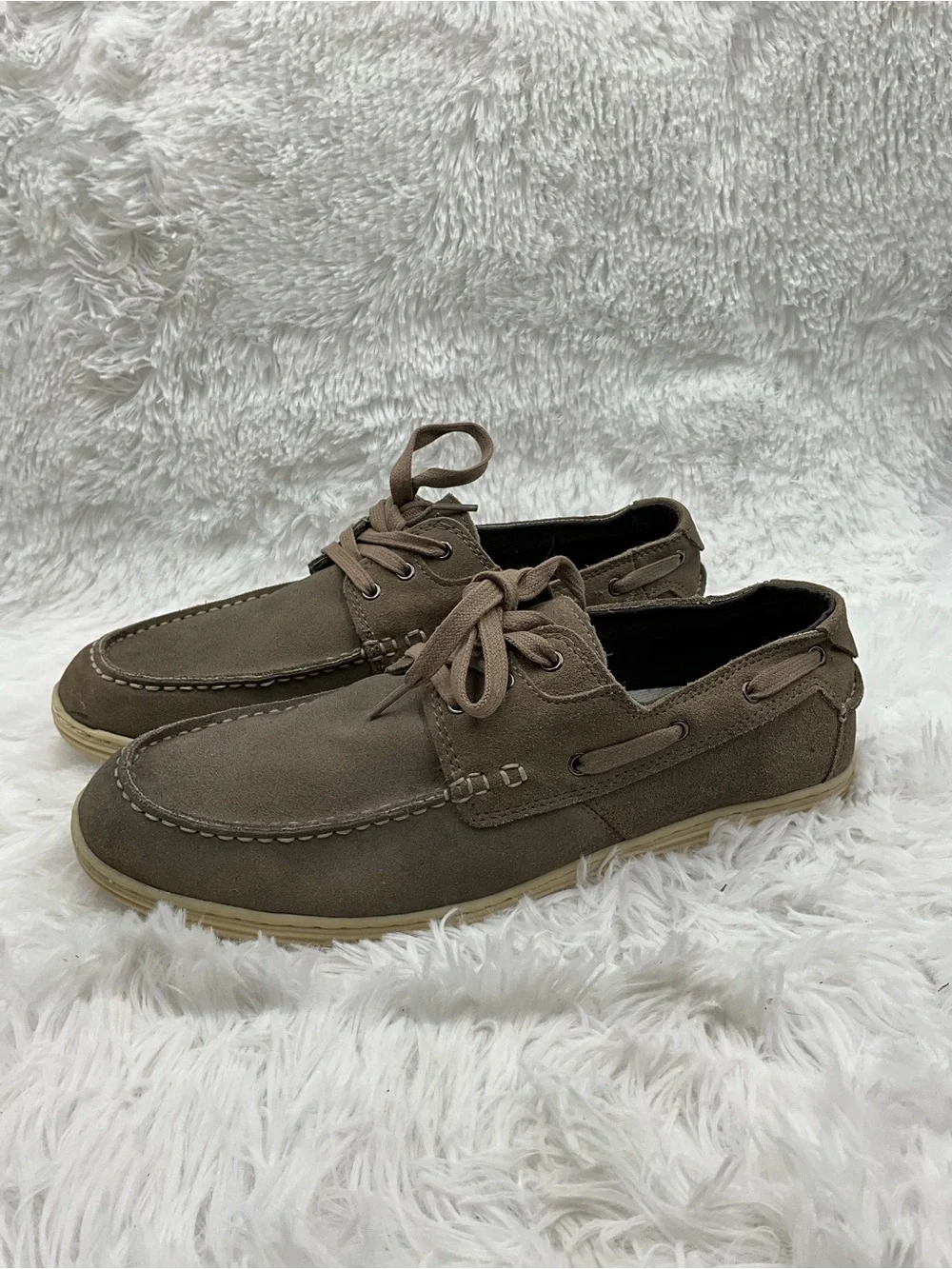 Perry Ellis Boat Shoe Size 11 Taupe Suede Loafers America Digger Men’s